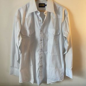 Panhandle Slim Blue Long Sleeve Pearl Snap Western Shirt Men's Size 16-34